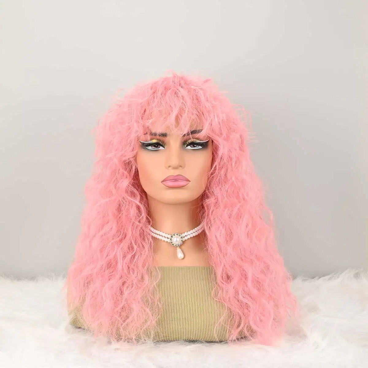 80s Wigs for Wavy Mullet Wigs for Heavy Metal Rocker Wig Halloween Costume Party Synthetic Wig