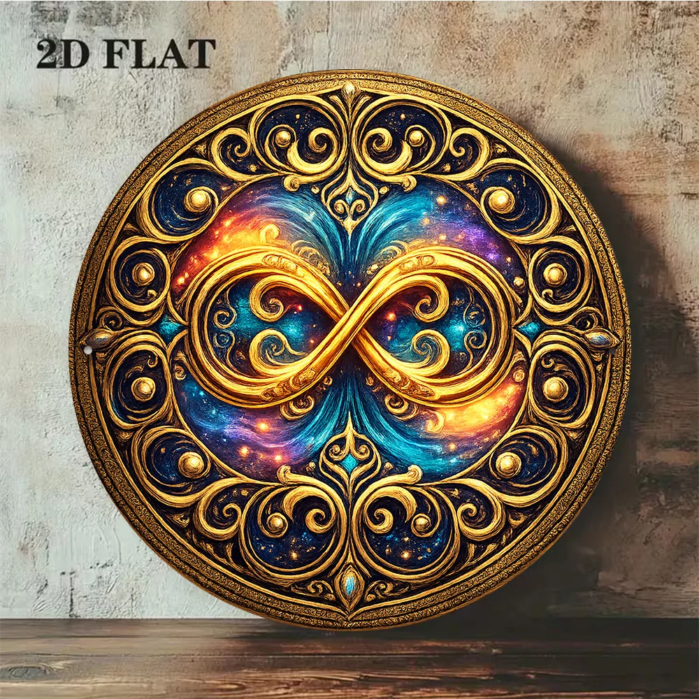 CIFBUY Vintage Infinity Symbol Cosmic Space Aluminum Wall Art Waterproof Wear Resistant Sign Home Living Room Bedroom Study