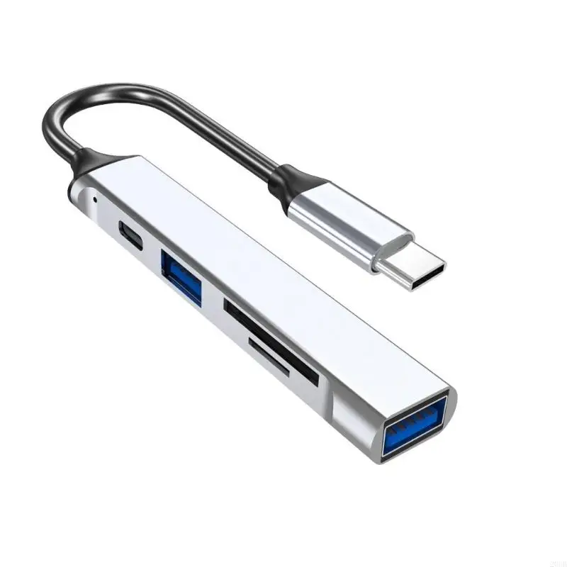20CB محور USB مريح مع بيانات النوع C ، USB 2.0 ، وقارئ بطاقة قارئ البطاقات للمكتب والمدارس ومركز التسوق