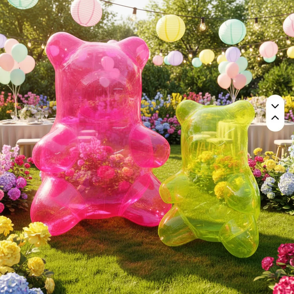 New Design Clear PVC Inflatable Bear Inflatable Transparent Bear  Bear for Event Decoration