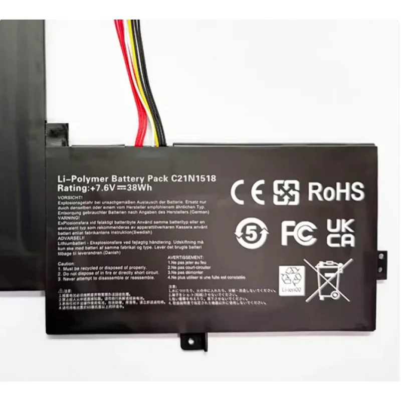 Batería para Portátil C21N1518 para Asus VivoBook Flip TP501UB TP501UA TP501 TP501UQ Series TP501UA-1A TP501UA-CJ016T 38WH 7.6V