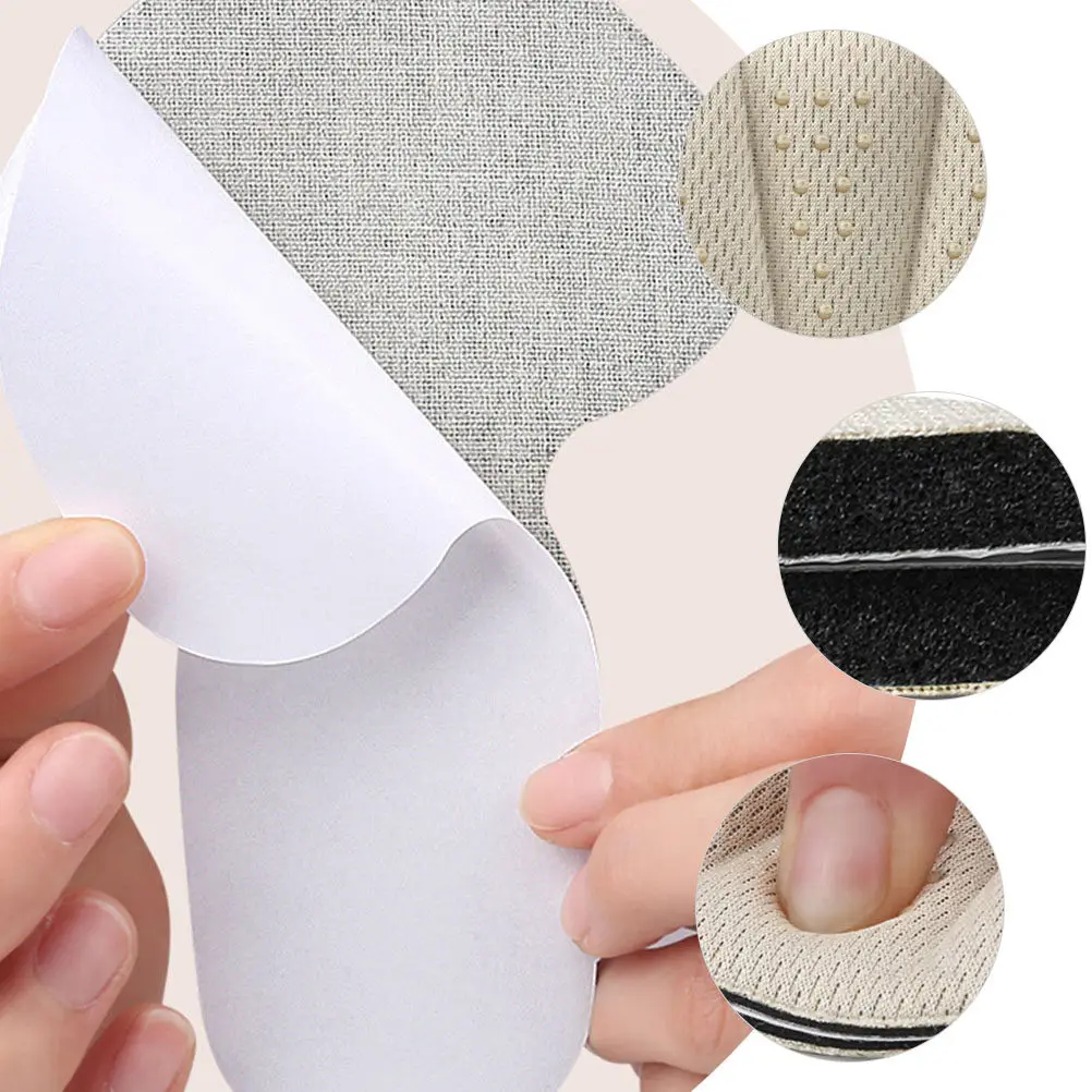 

3 пары подушечек для каблуков, легкие дышащие вкладыши для задней части каблука, нескользящие вставки для обуви, уплотнители для туфель с широким носком