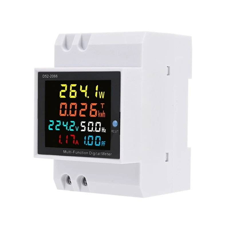 D52‑2066 DIN Rail Single Phase Digital Multi‑Function Meter Voltage Current Power Measuring Household Electric Gauge