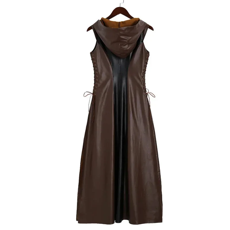A Bear's Home Cosplay Medieval Assassins Costume Women Disfraz Mujer Creed Fashion Sexy Slim Lace Up Leather Long Dres 2025 New