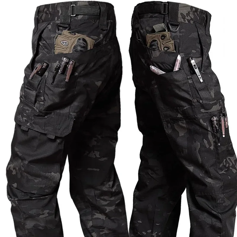 Hunting Pants for Men Tactical Cargo Pants Big Multi-pocket Waterproof  Ripstop  Hiking Training Trousers Brand Joggers New