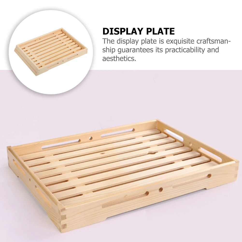 

Baking Display Tray Cheese Bread Serving Plate Large Food Wood for Kitchen Counter
