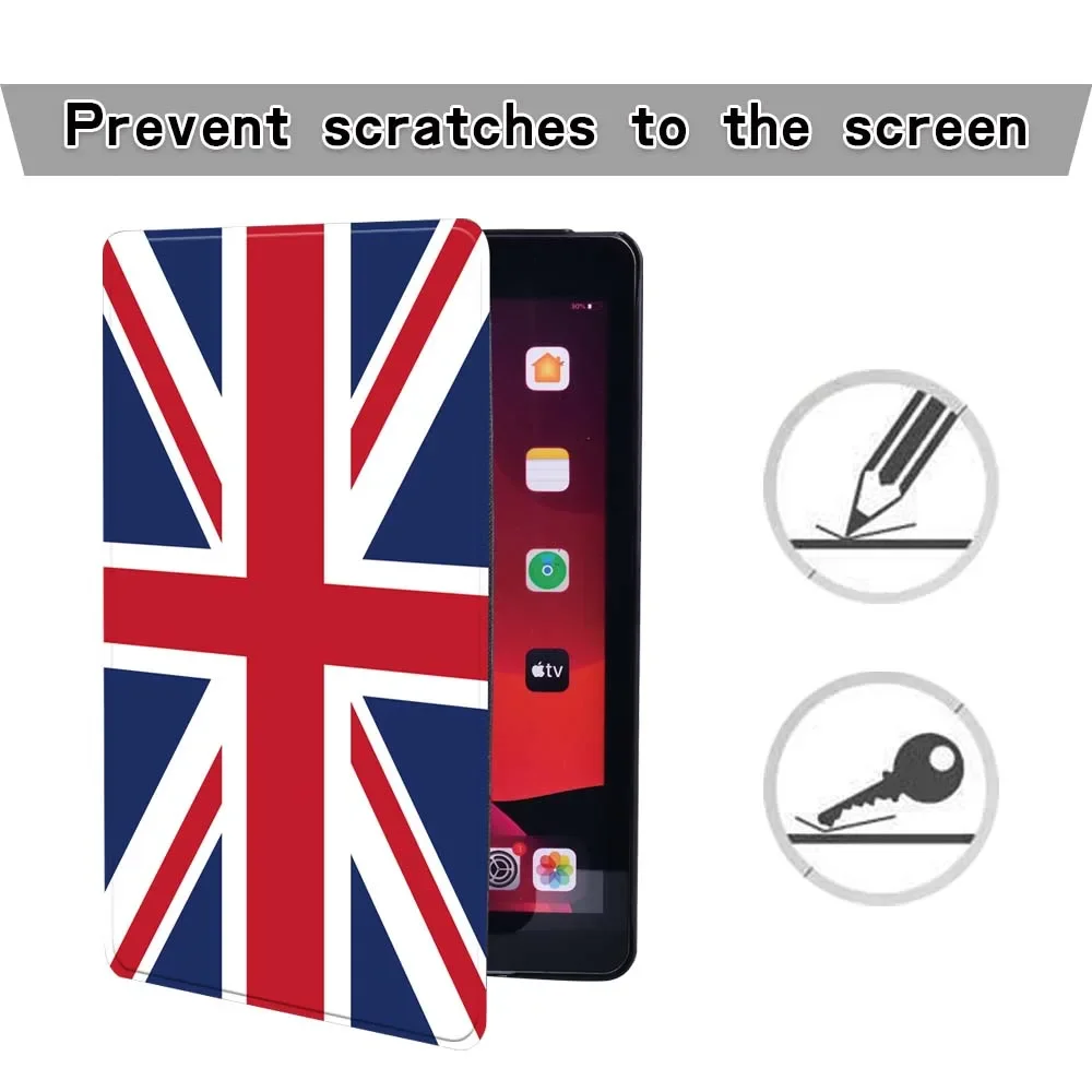Cover for IPad Mini 6 Ultra Slim PU Leather Case for IPad Mini 6th Generation 8.3 Inch 2021 National Flag Pattern Folding Cover