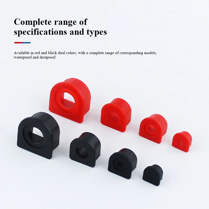 2/10/50pcsMultifunctional Application Parts Cable Red and Black Connector Sealing Ring Plug Cover For  Connector Plug Cable Kit