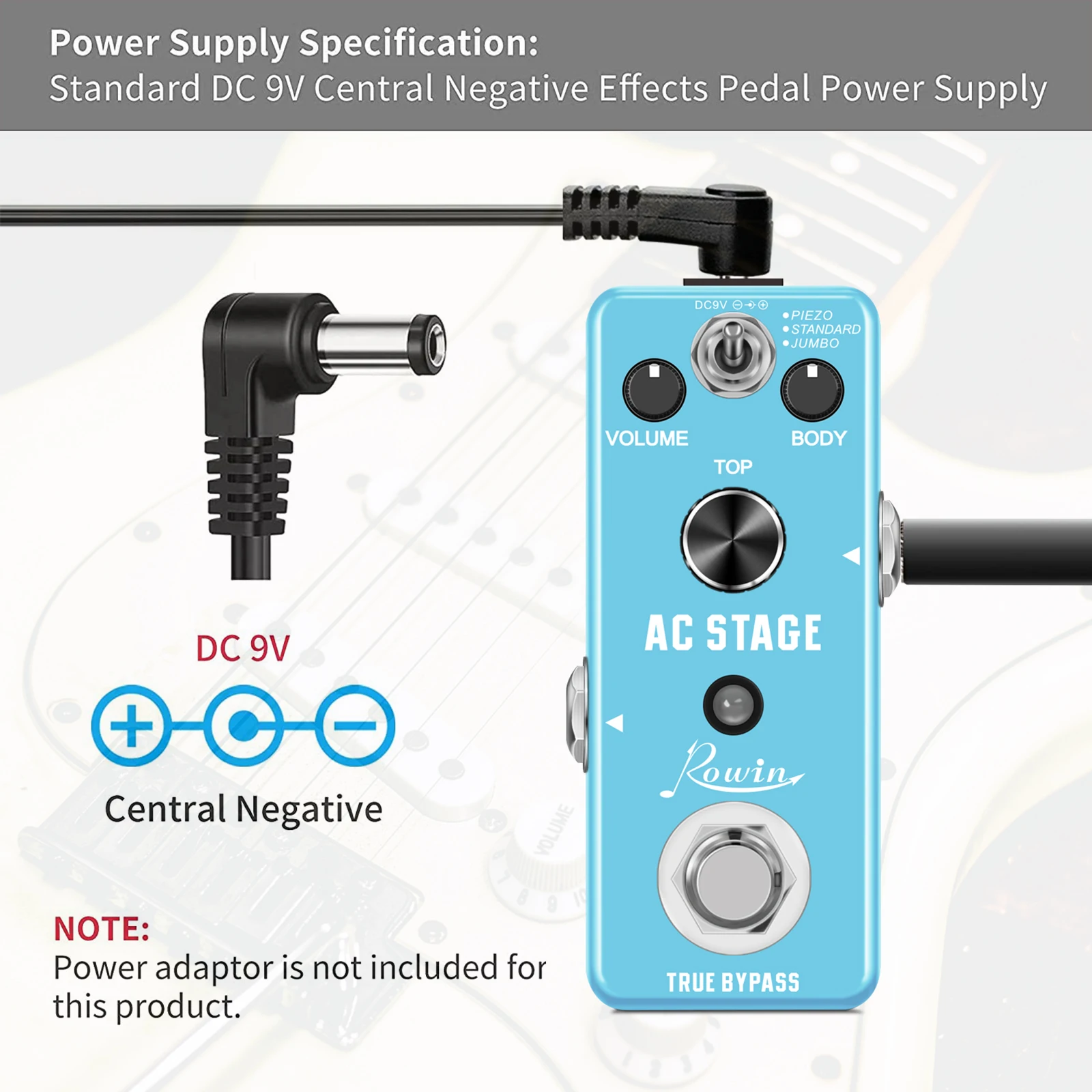 AC Stage Guitar Effect Pedal Convert Electric Guitar\'s Signal To Very Realistic Acoustic Sound