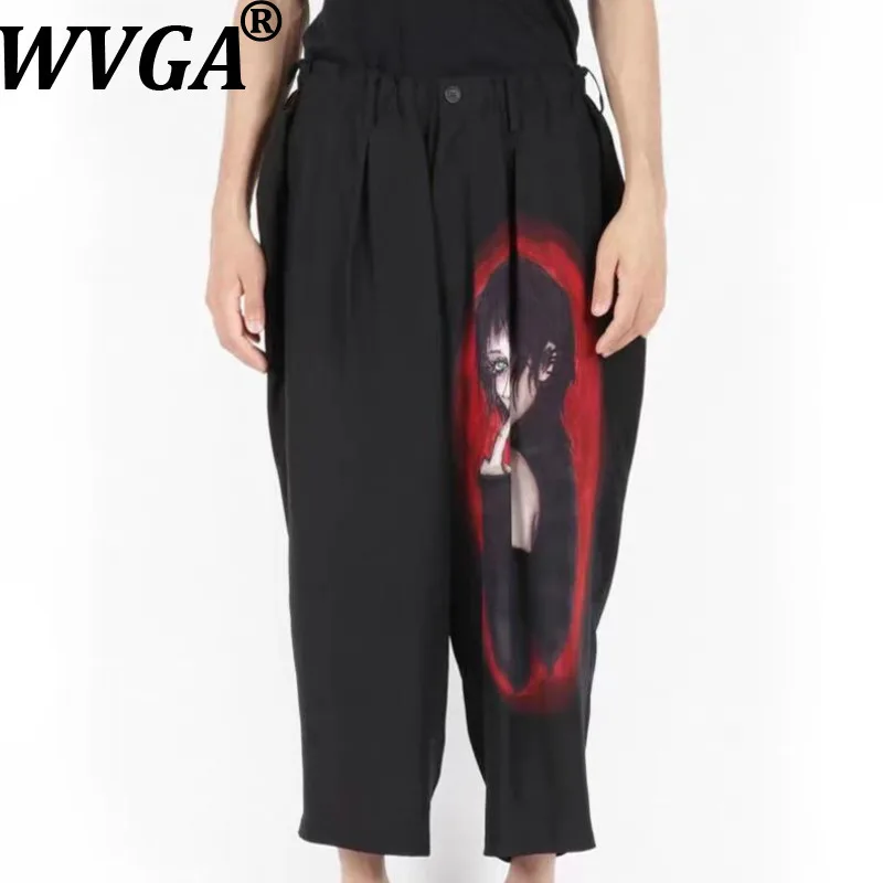 

WVGA Spring Summer New Men's Tide Dark-wear Printed Trendy Loose Comfortable Sweat-absorbing Niche Chic Casual Pants Ins W21074