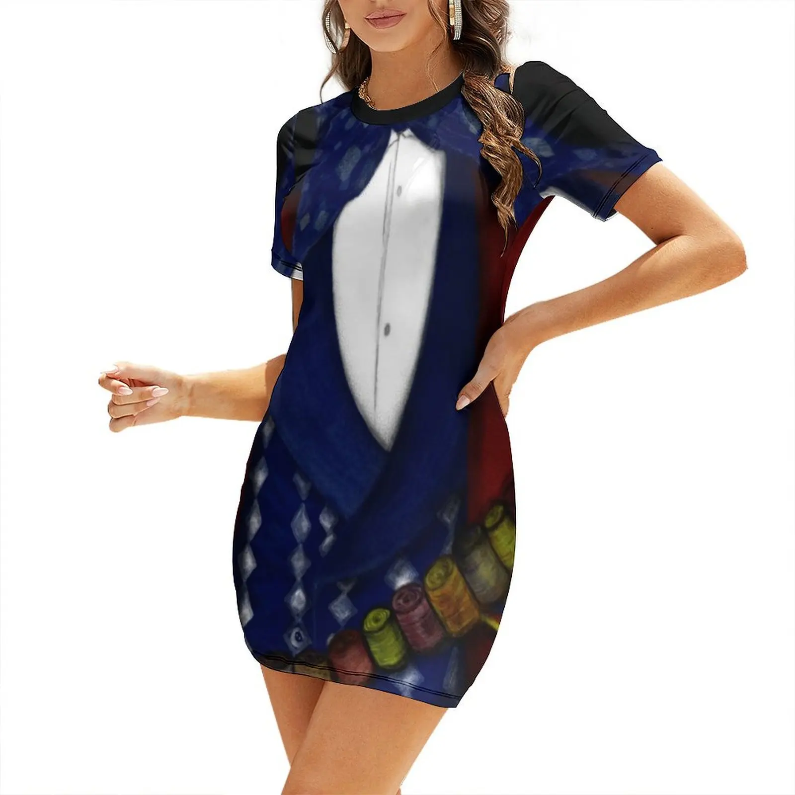 

The Mad Hatter. Short Sleeved Dress Women's summer long dress Clothing women's evening dresses