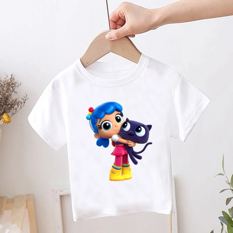 True and the Rainbow Kingdom Print Cartoon Cute Kids T shirt Girls Summer Tops Baby Boys Clothes Children Short Sleeve T-shirts