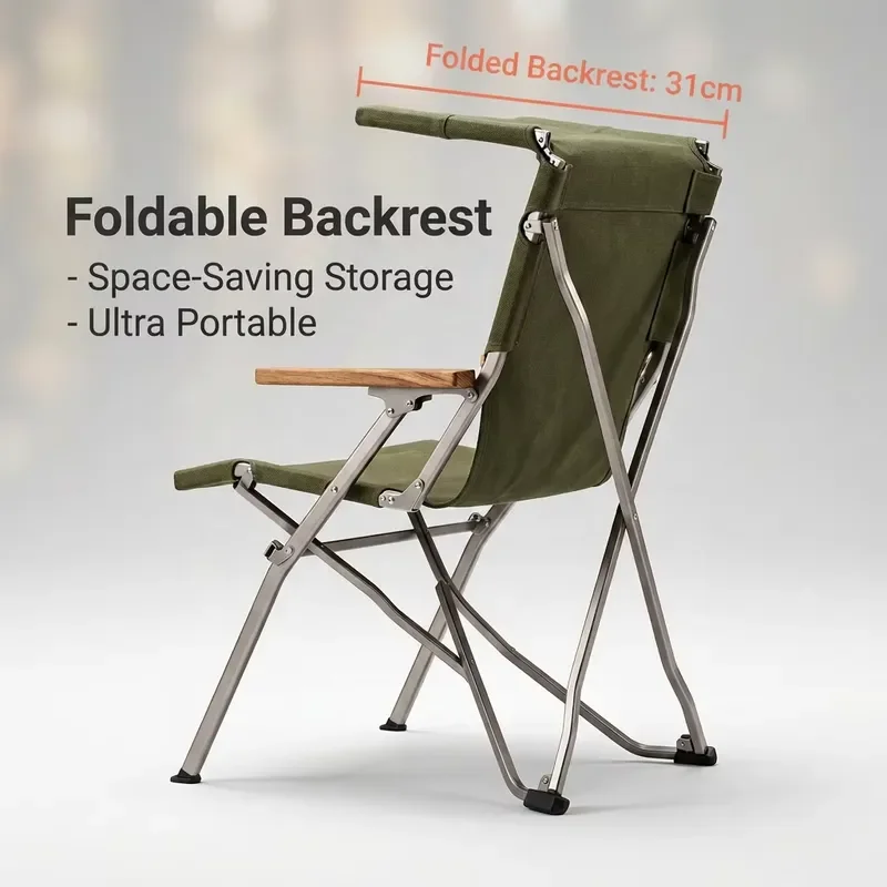 Areffa Aluminum Alloy Oxford Cloth Outdoor Folding High-Back Camping Chair for Fishing & Hiking-Tall/Large/Built/Overweight