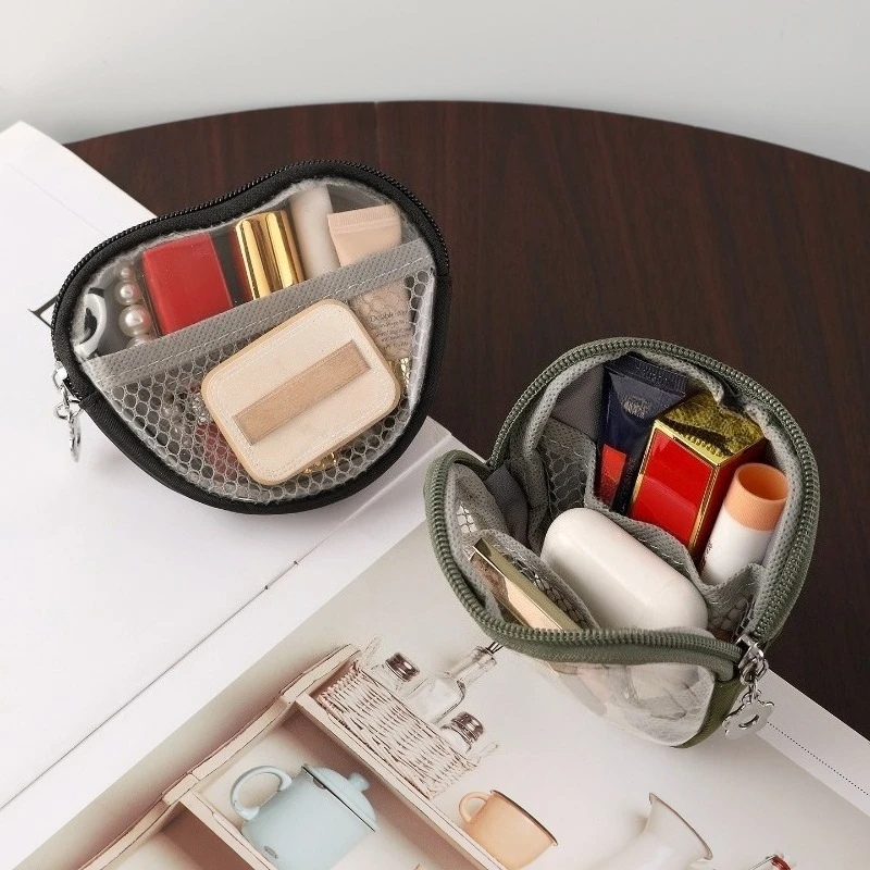 Portable Transparent Breathable Mesh Makeup Bag Waterproof Large Capacity Travel Toiletry Storage Pouch for Women