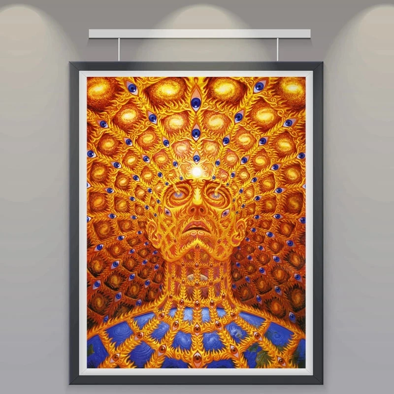 Abstract Alex Grey Psychedelic Meditation Canvas Painting Posters and Print Wall Art Posters for Bedroom Gym Room and Home Decor