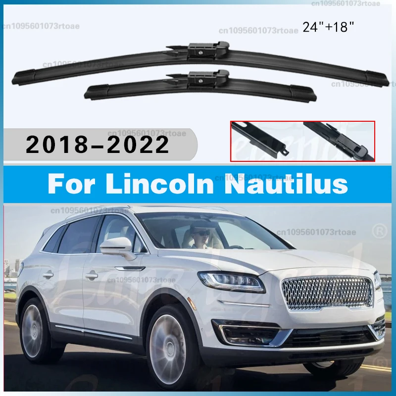 Für Lincoln Nautilus 2018 2019 2020 2021 2022 Auto Frontscheibenwischer Windschutzscheibe Weichgummi Autozubehör 24"+18"