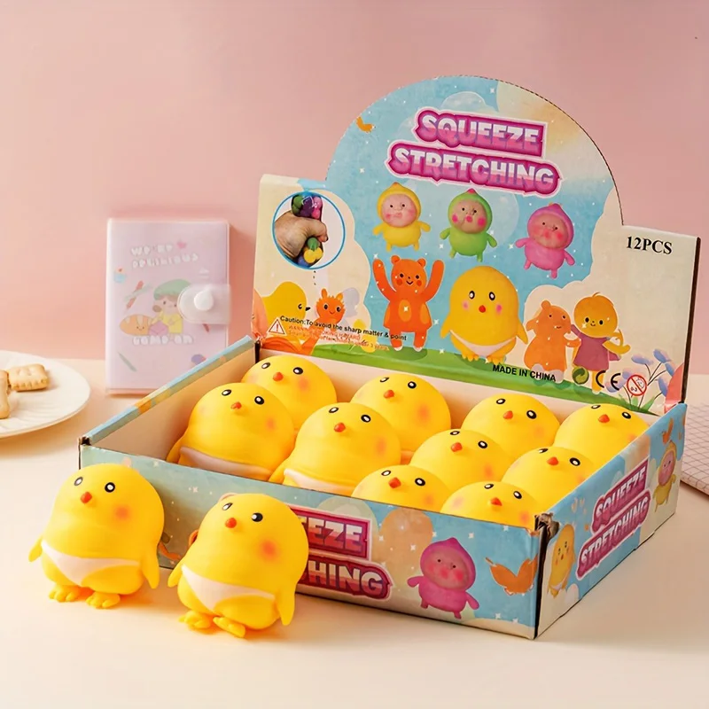 Jouets de Simulation de poulet Squishy Fidget, balles anti-Stress, décompression sensorielle, jouet à presser pour adultes et enfants, cadeaux de vacances
