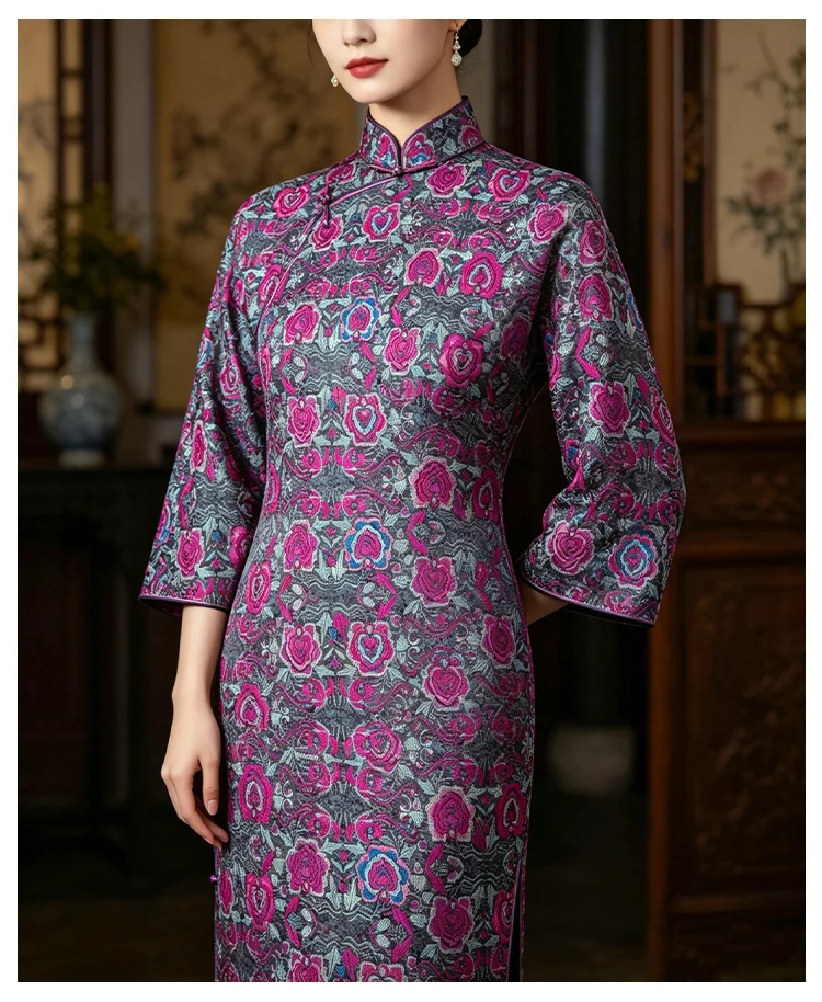 Song Brokatstoffe 140cm Breite Jacquard-Webung Chinesisches Traditionelles Luxusmaterial für Hanfu Cheongsam Kleid DIY Nähen – Detail 4