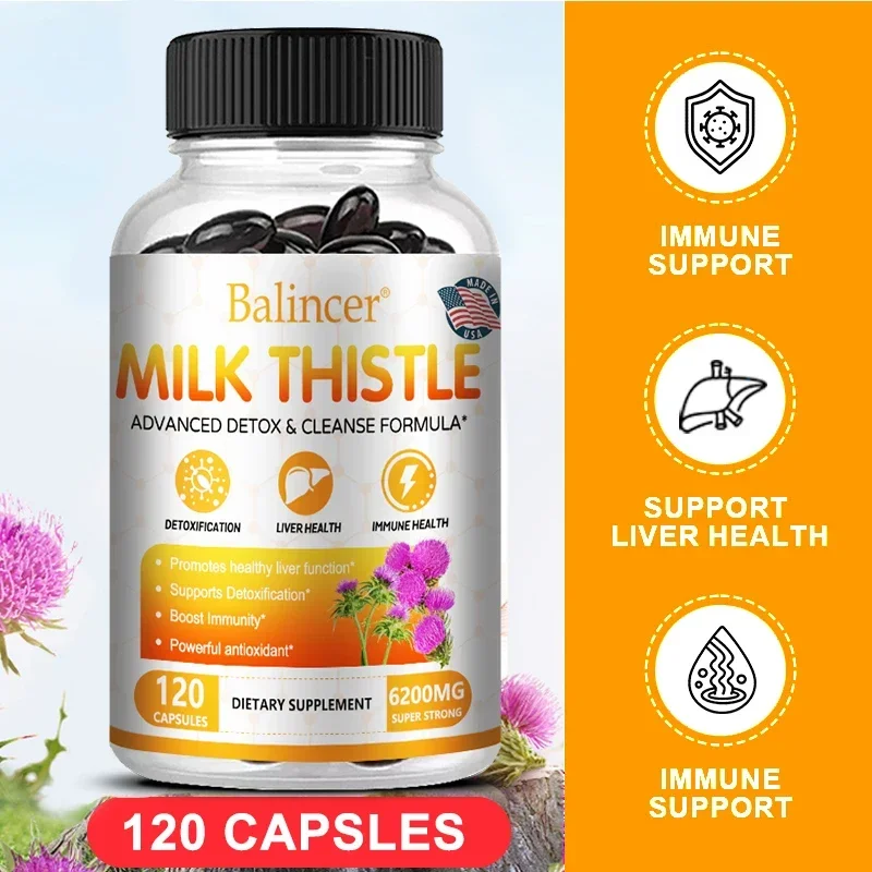 Liver Cleanse, Detox and Repair Support - Milk Thistle Liver Detox Formula with Dandelion Root, Artichoke Extract