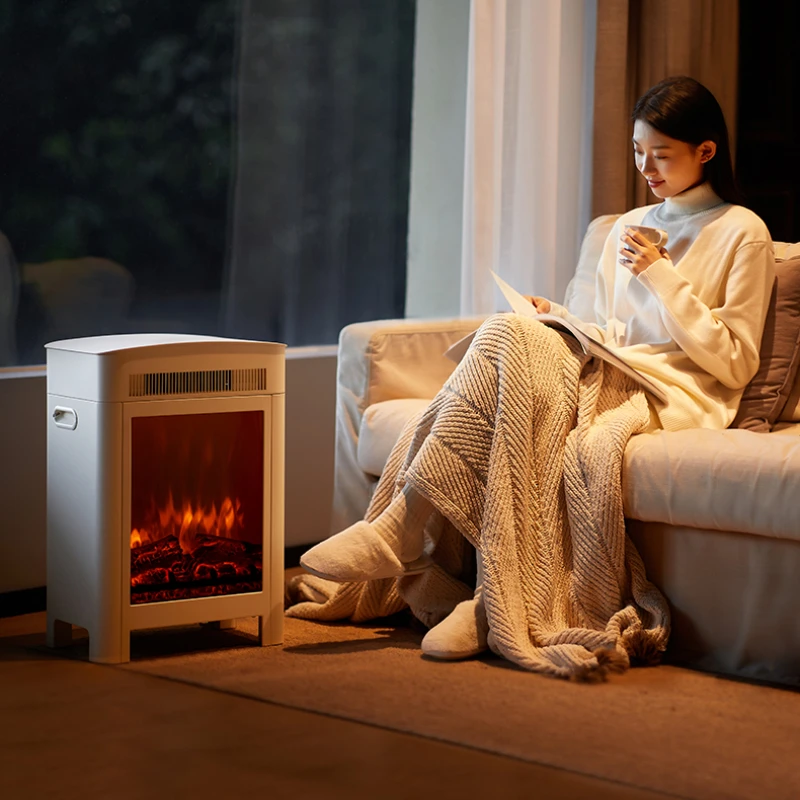 Nordic Fireplace Electric Flame PTC Ceramic Heating Heater Living Room Simulation Flame Electric Fireplaces Vertical Oven