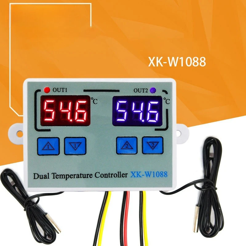 

XK-W1088 Компьютерный цифровой дисплей Интеллектуальный электронный термостат с двойным управлением Двойной дисплей Двойная температура