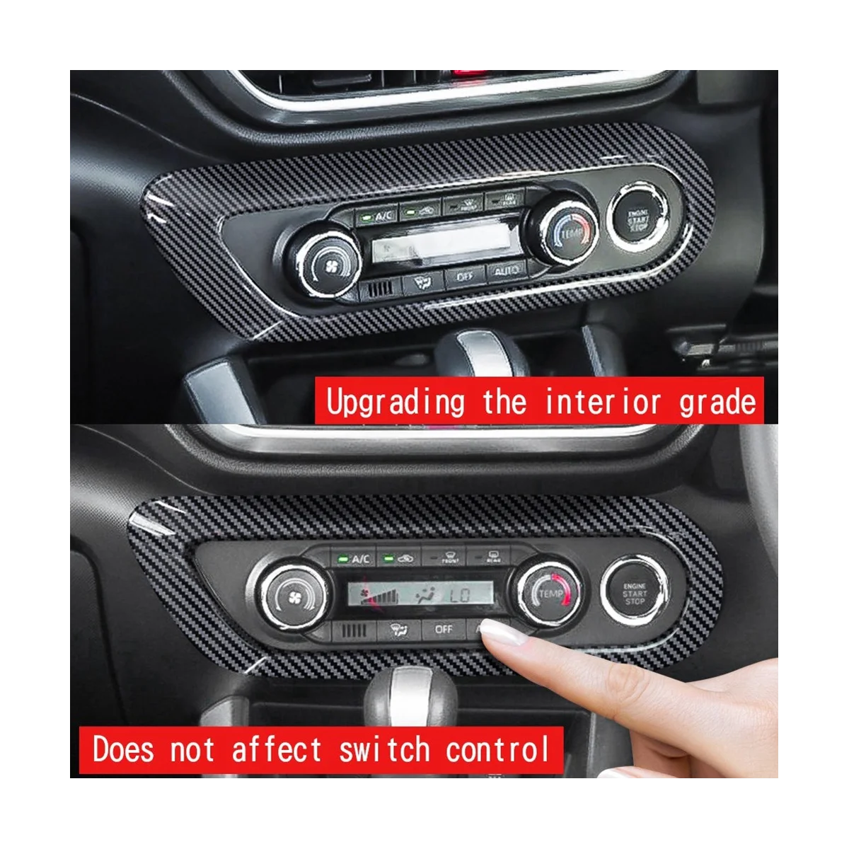 Car Air Conditioner Decorative Cover Central Control Air Conditioner Switch Panel Frame for Toyota Raize 2020