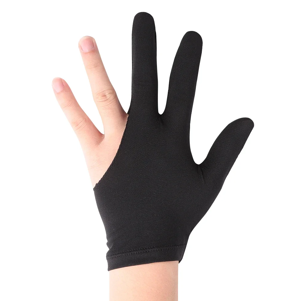 

3-Finger Open Snooker Billiard Gloves Left/Right Hand Protector Billiard Pool Cue Mitten One Size Unisex Sportswear