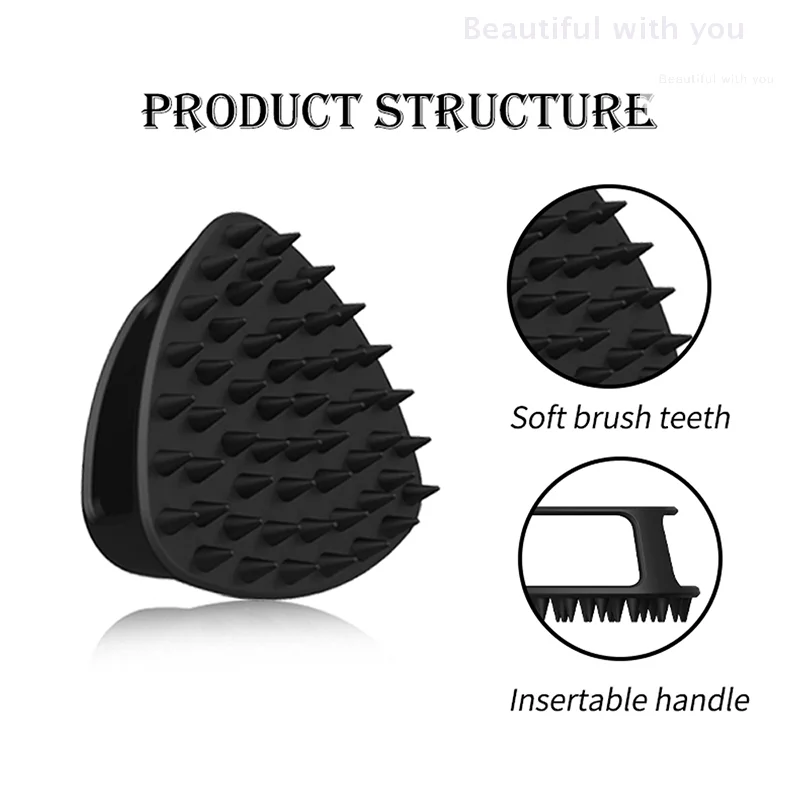 

Effective Dandruff & Oil Removal Scalp Exfoliator for Men; Lightweight Beard Shower Brush for Hair Maintenance