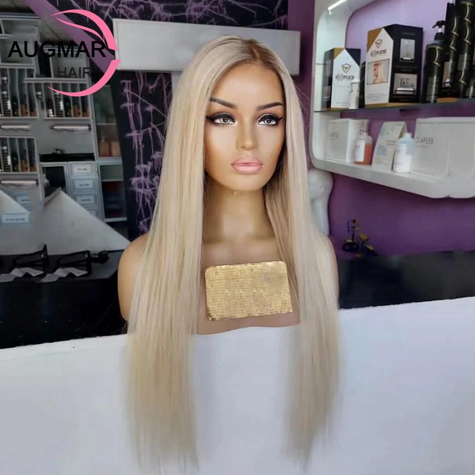 Ash Blonde Straight Lace Front Human Hair Wigs Glueless 13x6 HD Lace Frontal Wig 13x4 Transparent Lace Wigs For Women Human Hair