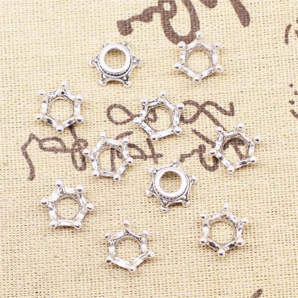 Diy Jewelri Accesori Charms Crown Antique Silver Color Woman Pendant 14x14mm 10pcs