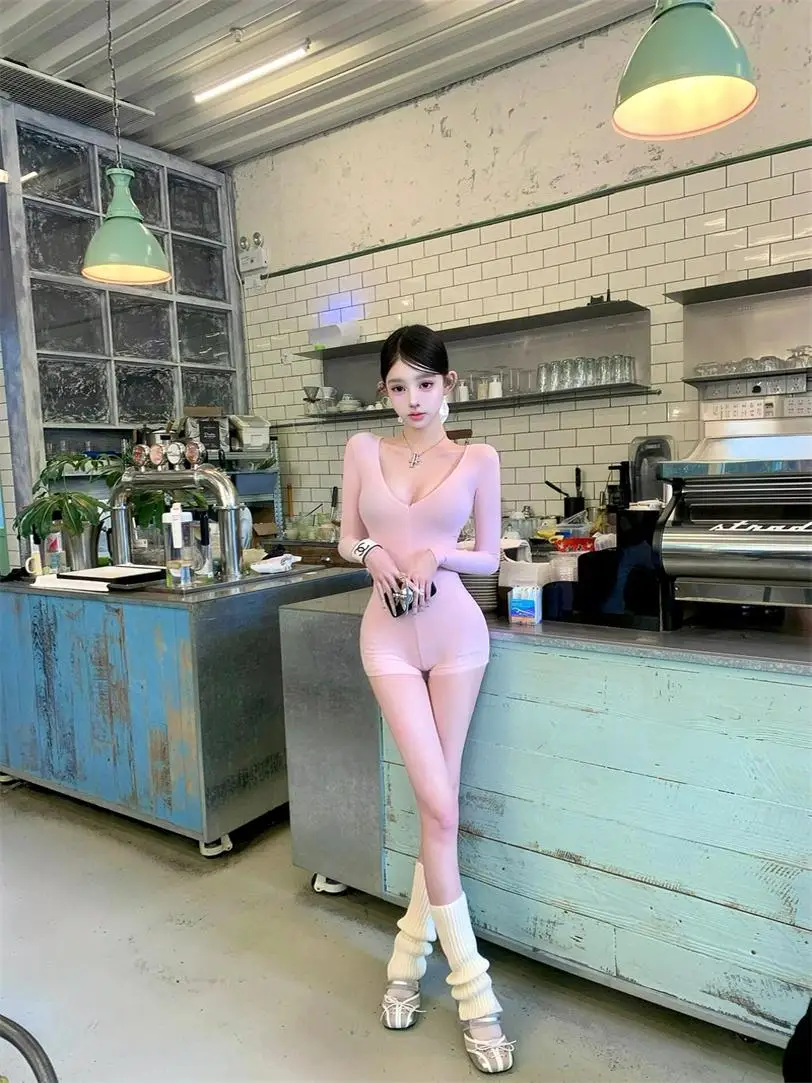 

Sexy V-Ne Zipper Long Sve Rer High Waist orts Fitn Sportswear Women's Tight Yoga Suit Polyester Fiber