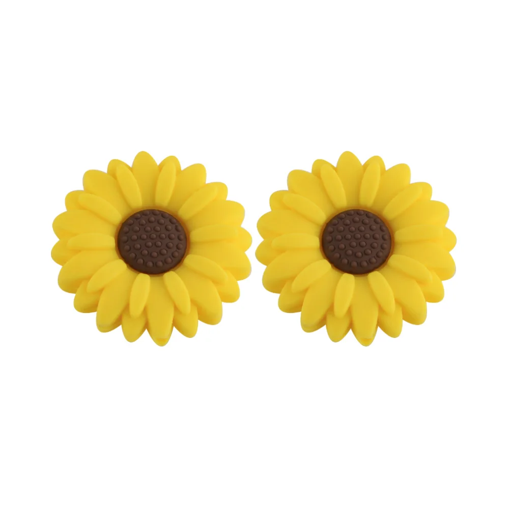 Sunrony 10pcs 20/30MM Nieuwe Bloem Siliconen Kralen Voor Sieraden Maken DIY Daisy Focus Beadable Pen Armband sleutelhanger Accessoires