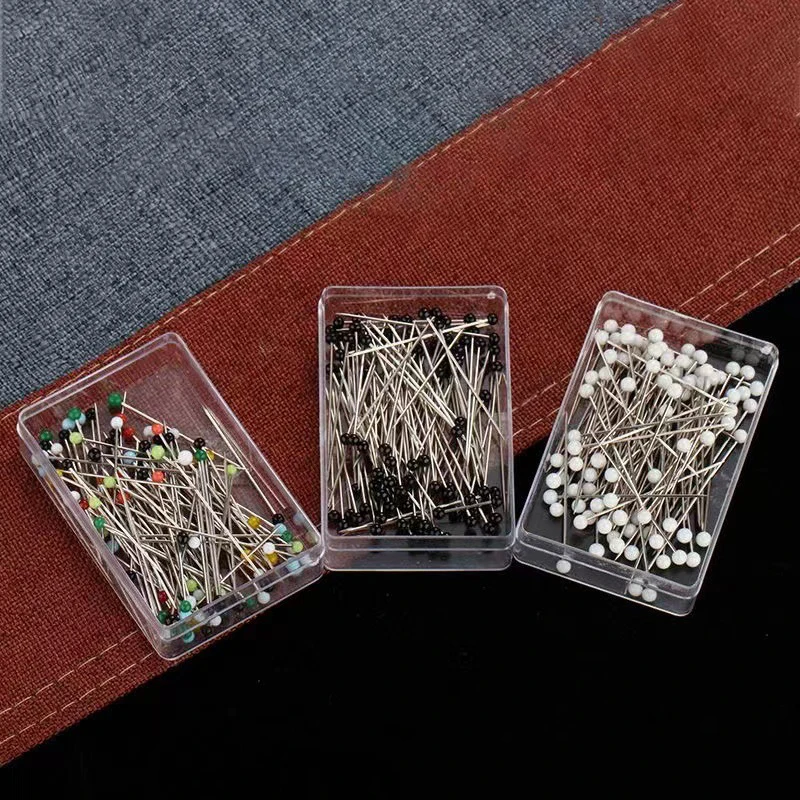 50Pcs Color Round Head Sewing Pins Glass Ball Head Positioning Pins DIY Dressmaking Jewelry Deco Sewing Fixed Accessories