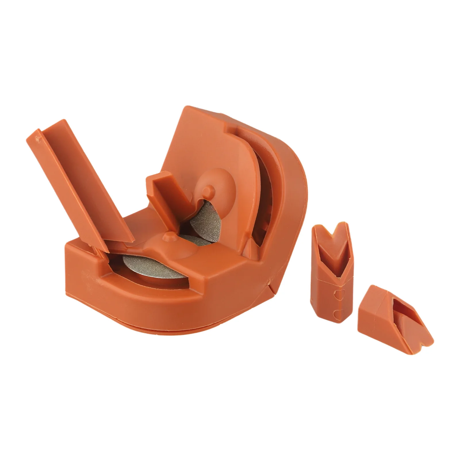 DIY Projects Double-side Drill Sharpener Drill Bit Grinding Tool Orange Color Plastic Material For Cutting Tools