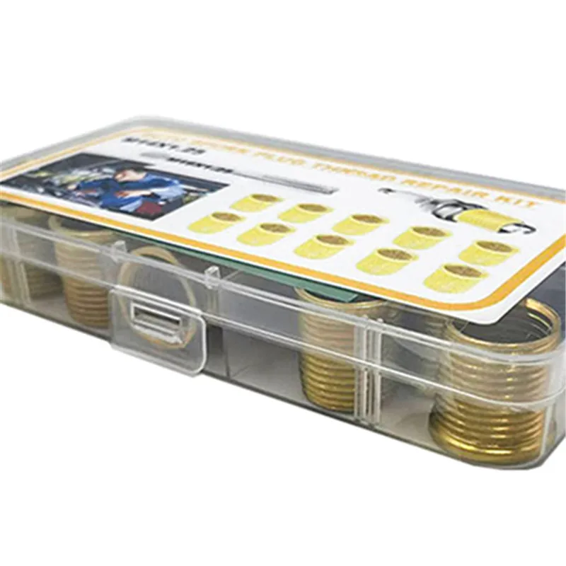 

13Pcs Metal M12x1.25 Inserts M14x1.25 Tap Rethreaded Tool Set for Threaded Hole in Spark Plug 14mm Spark Plug Thread Repair Kit