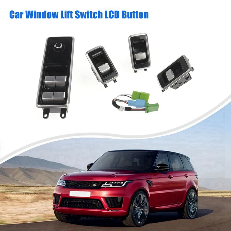 Car Window Lift Switch LCD Button Accessories For Land Rover Range Rover Sport L320 13-17 Sport L494 14-17 Discovery 5 17-18