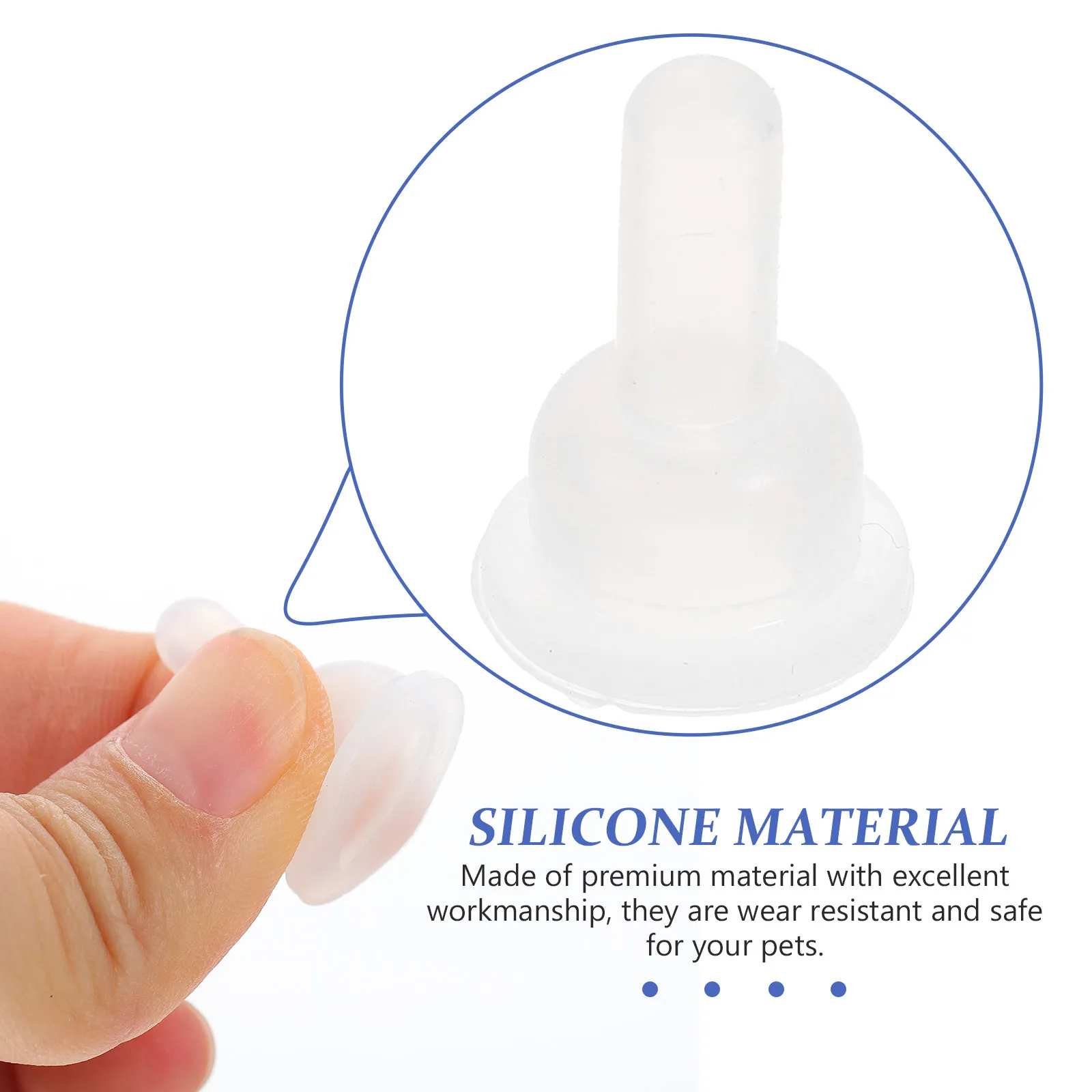 10Pcs Professional Pet Feeding Nipples Silicone Drink Teats for Bunny Hamster Small Pets Convenient Cleanable Artificial Nursing