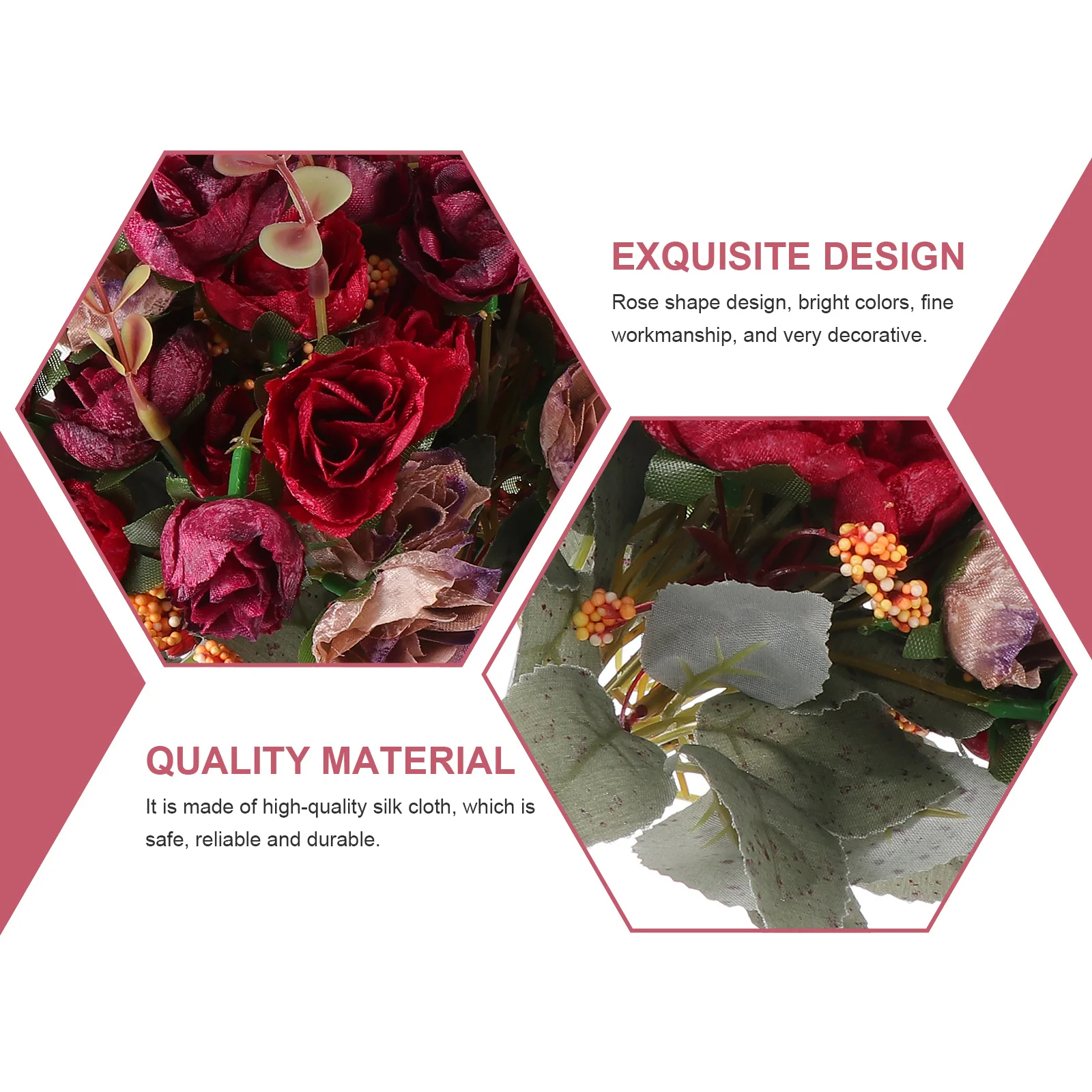 

2Pcs Simulated Rose Bouquet Artificial Silk Flowers Wedding Home Faux Flower Prop DIY Bouquet Decoration Fake Flower