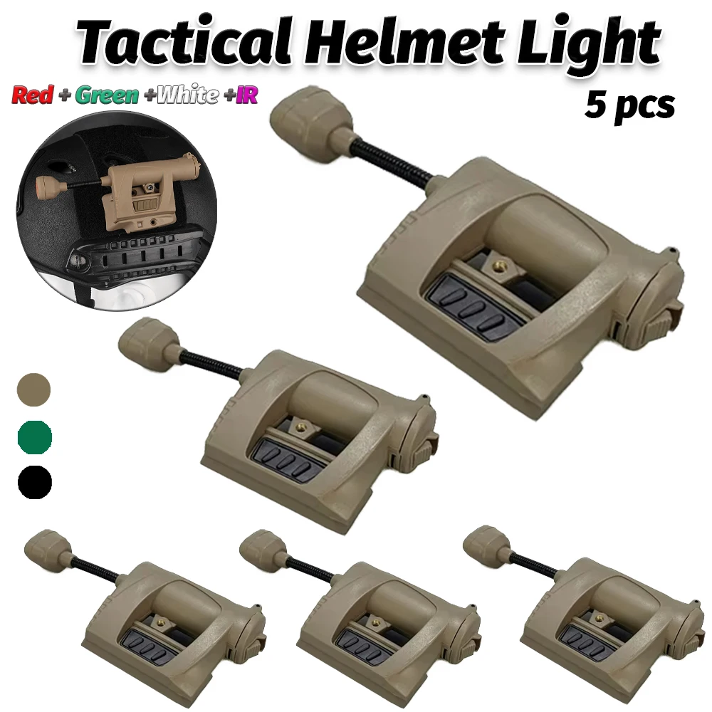 

5 pcs Tactical Helmet Light MPLS CHARGE 3 Modes Green Red IR Laser Helmet Lamp Energy Saving Hunting Airsoft Helmet Flashlight