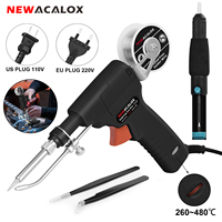 NEWACALOX Soldering Iron Kit 60W 110V/220V Automatic Soldering Gun with Adjustable Temp 260-480°C for Electronics Welding Repair