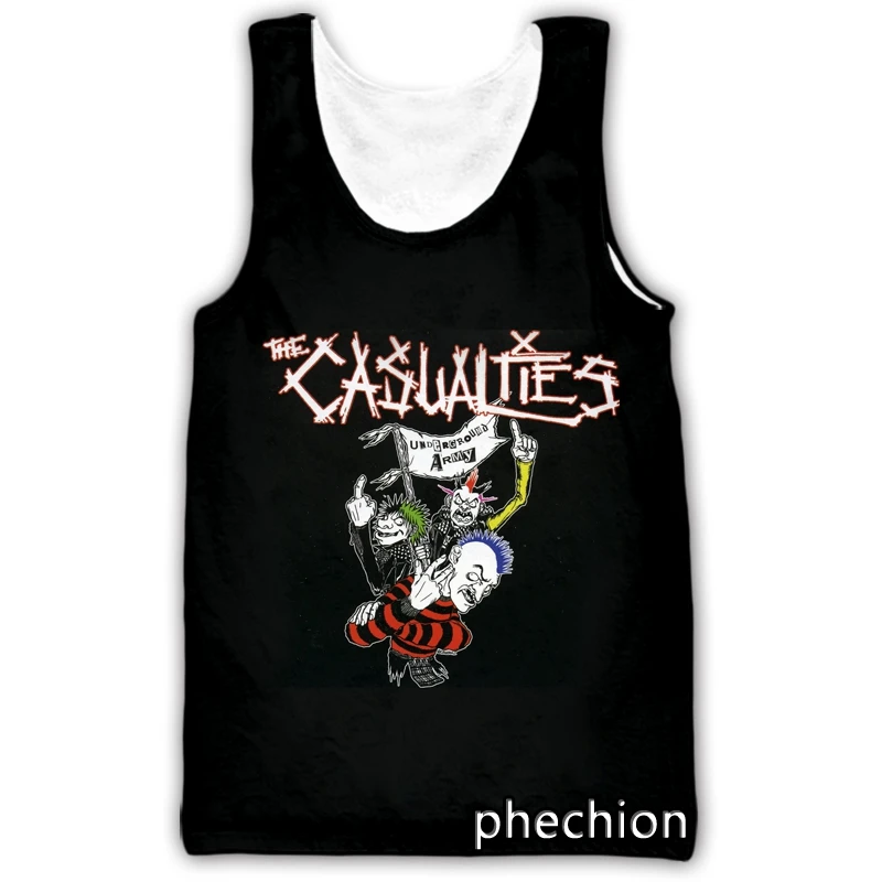 phechion New Fashion Men/Women The Casualties Band 3D Printed Sleeveless Vest Streetwear Men Loose Sporting Tank Top A247