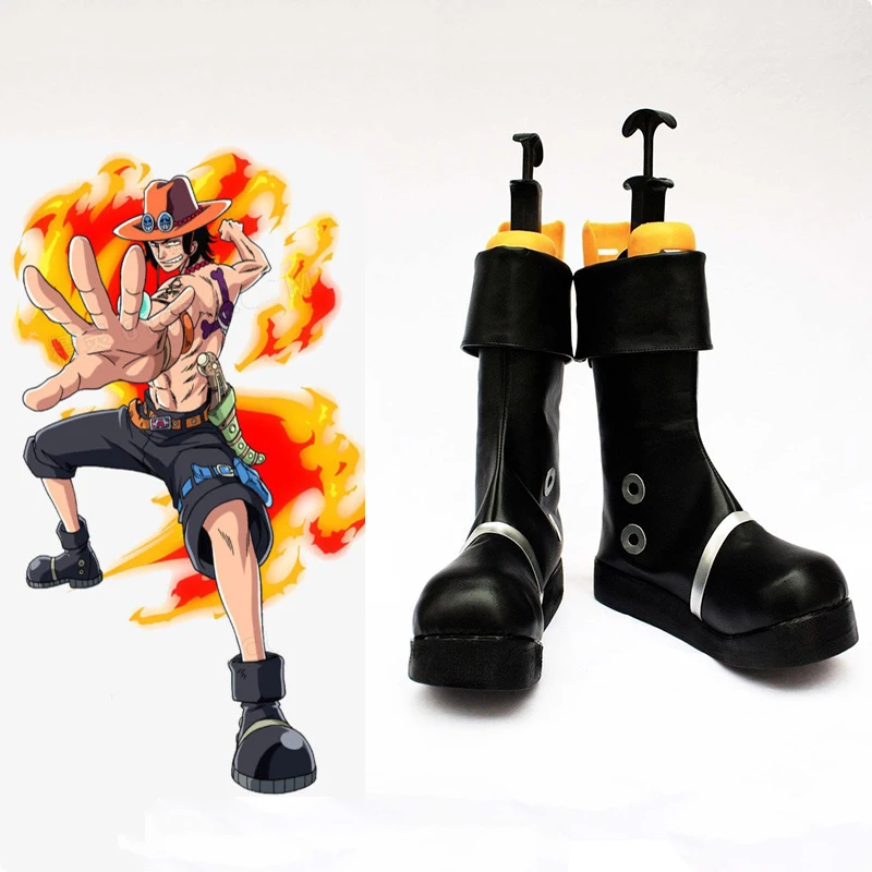 Portgas D Ace Cosplay Shoes Boots Custom Made