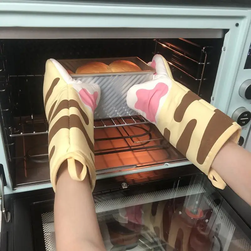 Oven Mitt Microwave Glove Heat Insulation Pot Holder Cooking Pinch Grips Baking Supplies Kitchen  Anti-Scald Cotton Pinch Mitts