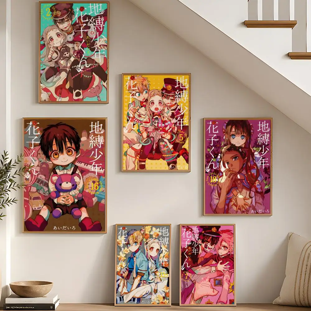T-Toilet Bound H-Hanako kun Poster Stickers HD Painting Self-Adhesive Art for Bedroom Living Room Home Decor Wall Decals Gift