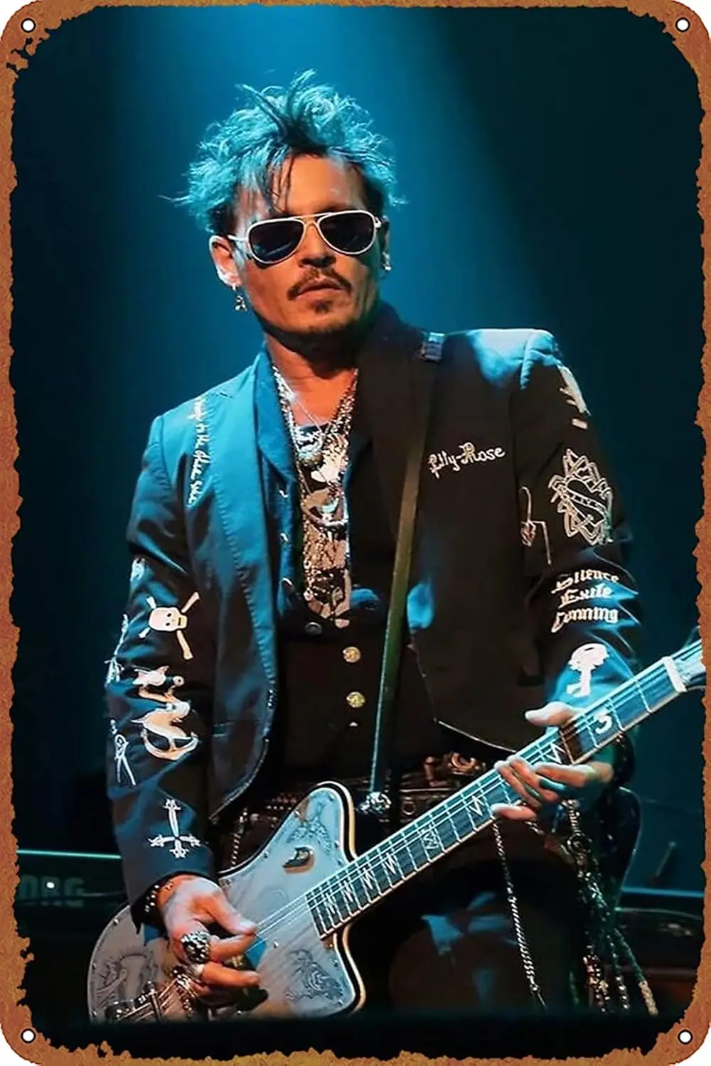 Johnny Depp Music Poster Metal Tin Sign Retro Wall Signs for Home Cafe Bar Pub Wall Decor 8x12 inch