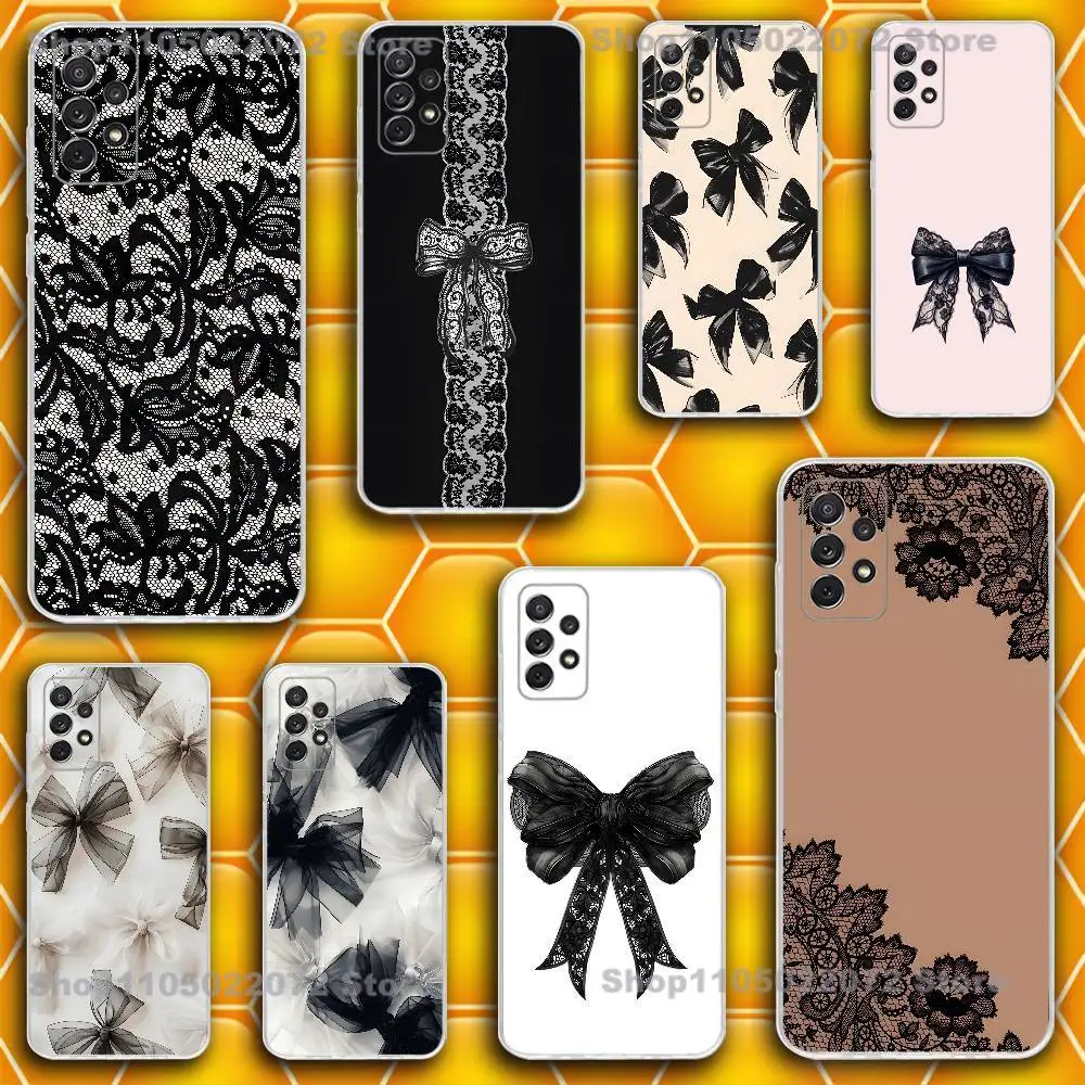 

Lace Style Cool Girl Phone Case Silicone For Samsung S30,23,21,22,20 FE lite,S10,9,PIus Note20ultra Soft Transparent