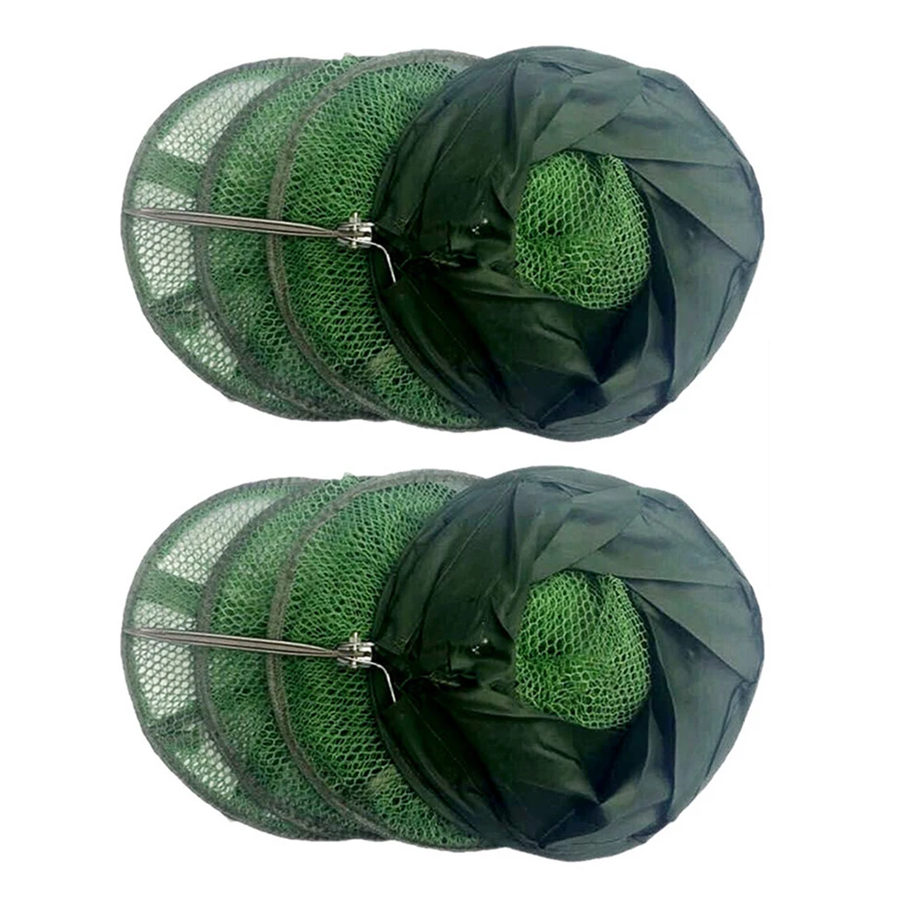 

2Pcs Fish Net Portable Foldable Mesh Quick Dry Fishing Gear Green Outdoor Fish Protector Net Durable Ventilated