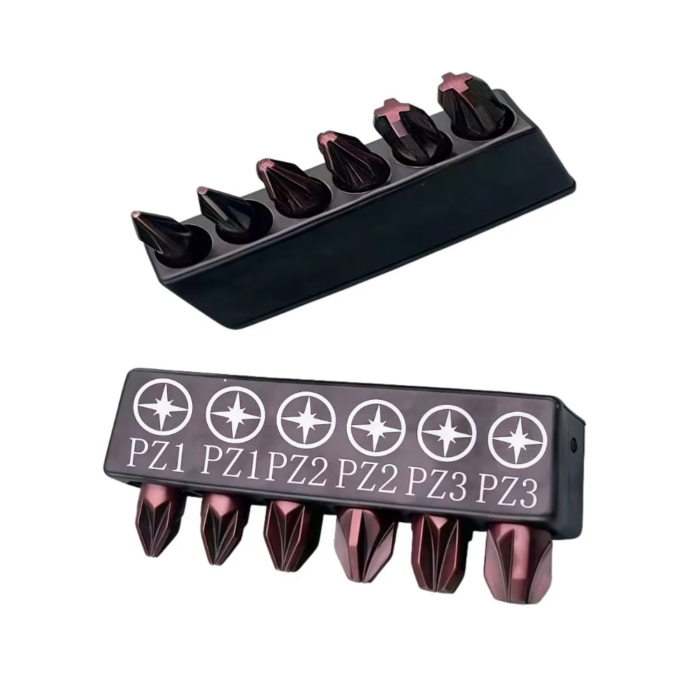 S2 Sicherheits-Schraubendreher-Bohrer-Set 1/4 Zoll S2 Stahl Schraubendreher-Bit-Set 6/8/10/12 Stück Torx HEX Quadrat Pozidriv H-Typ Kopf usw. – Detail 11