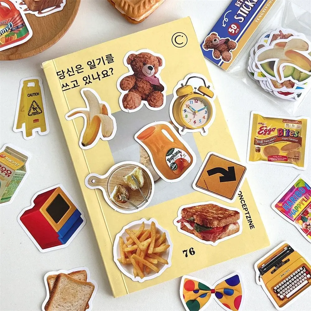 50 Pcs/Bag Ins American Retro Sticker Funny Cute Refrigerator Decal High Appearance Level DIY Hand Tent Dog Stickers Notebook