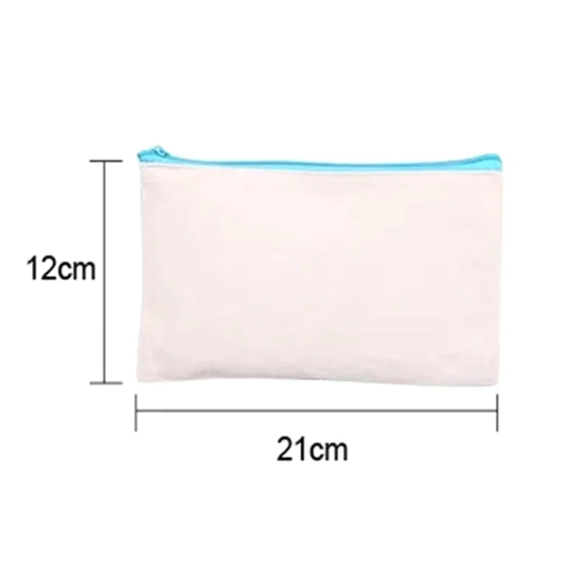 10Pcs Blank Canvas Zipper Pouch for DIY Craft,Makeup Bags/Small Pencil Pouch with Color Zipper Multi-Purpose Travel Bags